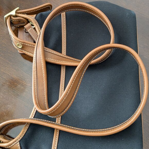 Coach vintage Cavas Leather  Shoulder Bag Crossbody Black Brown - Picture 16 of 16